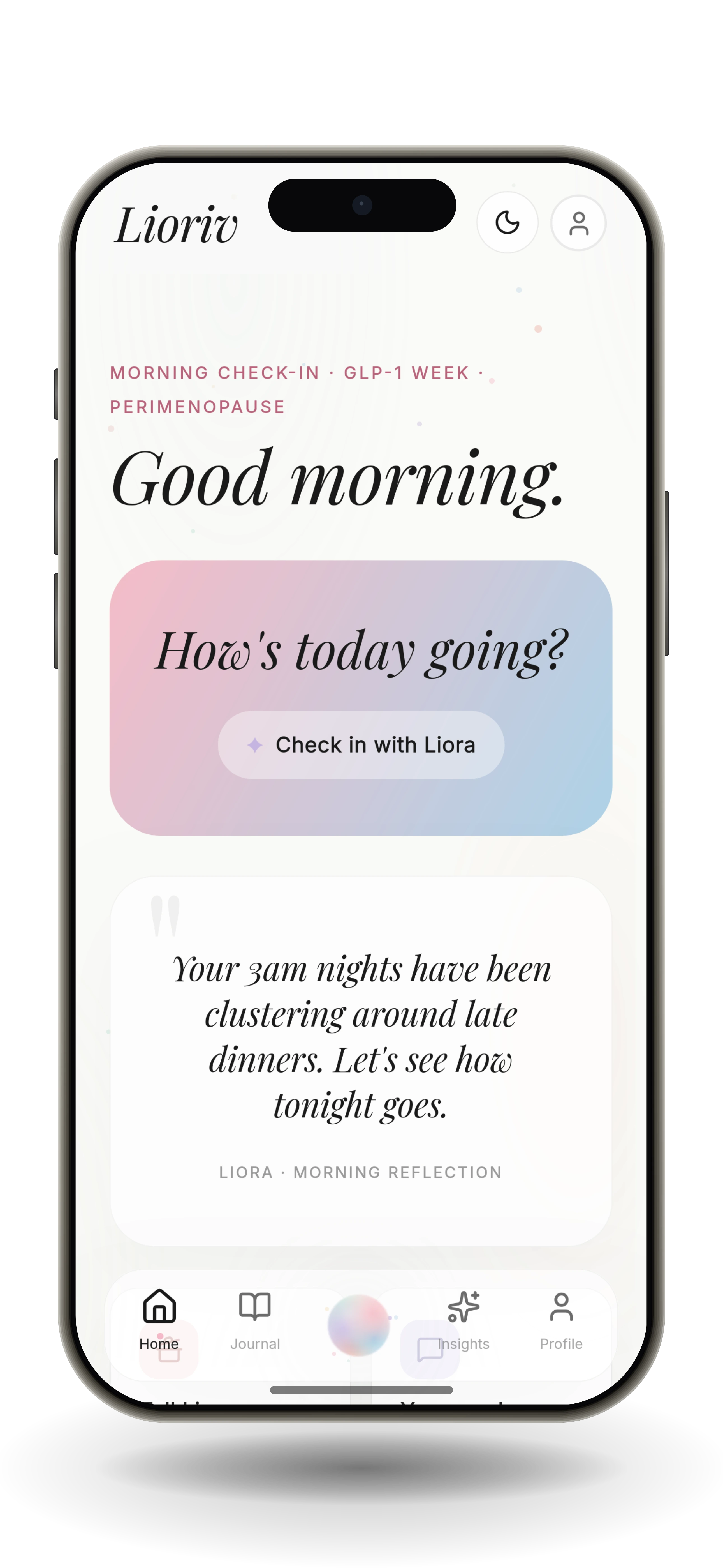 Lioriv home screen