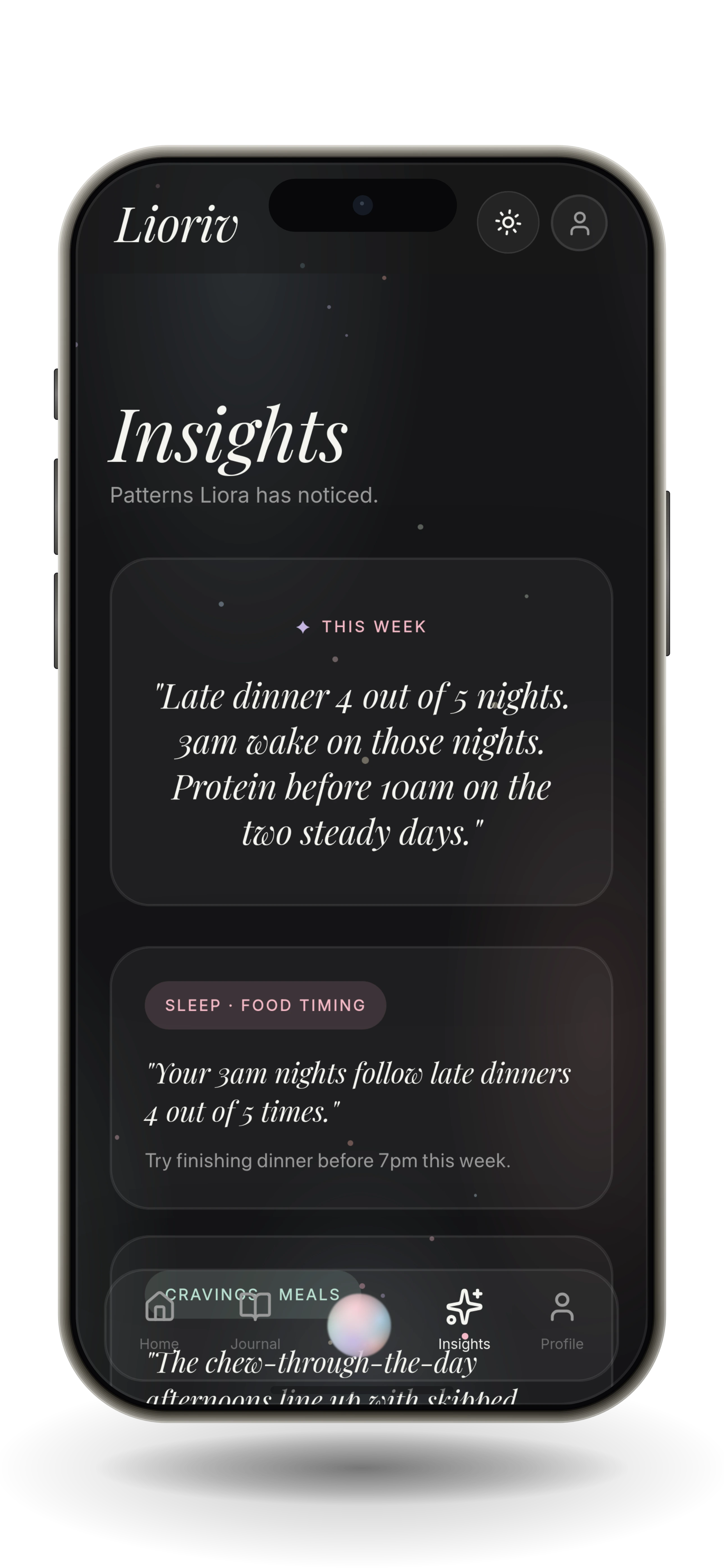 Lioriv insights showing weekly AI analysis
