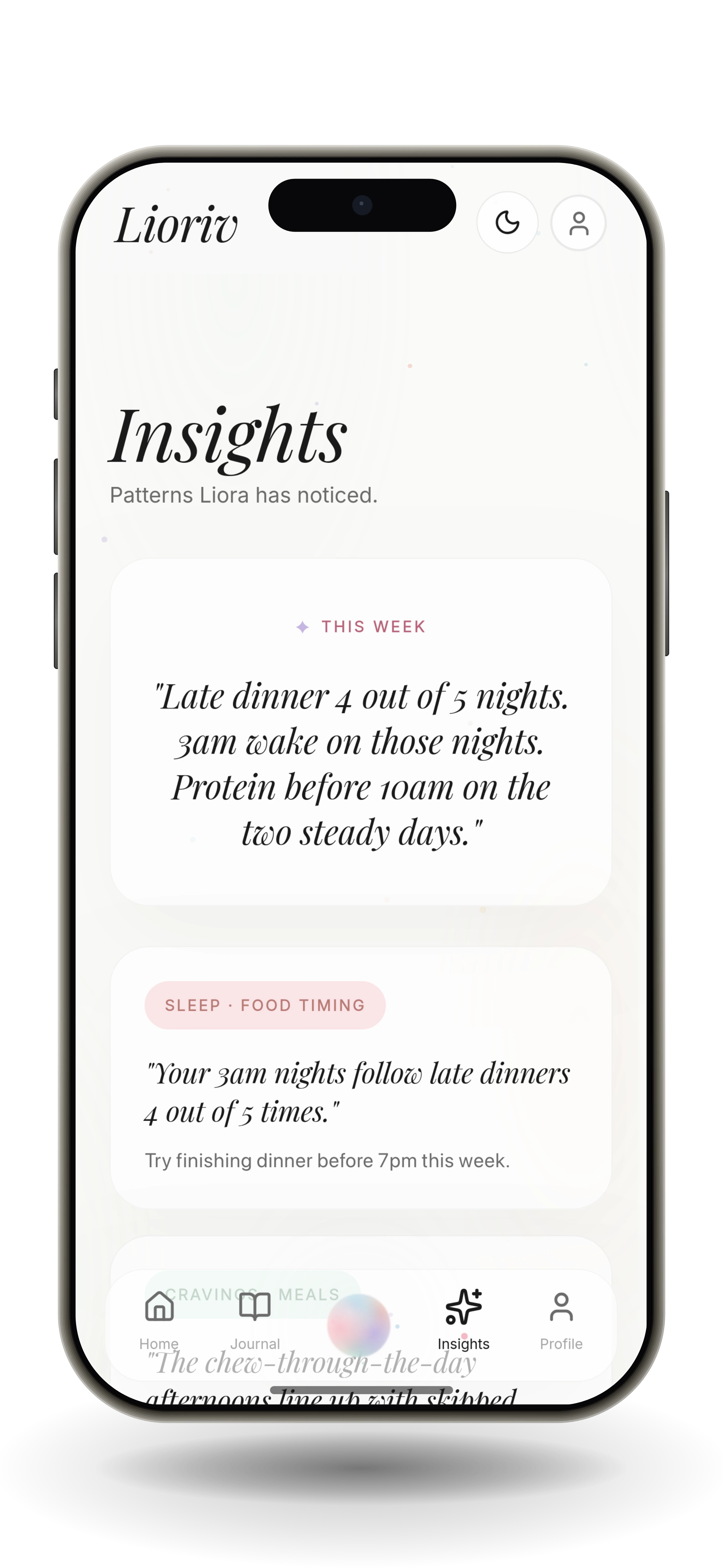 Lioriv insights showing weekly AI analysis